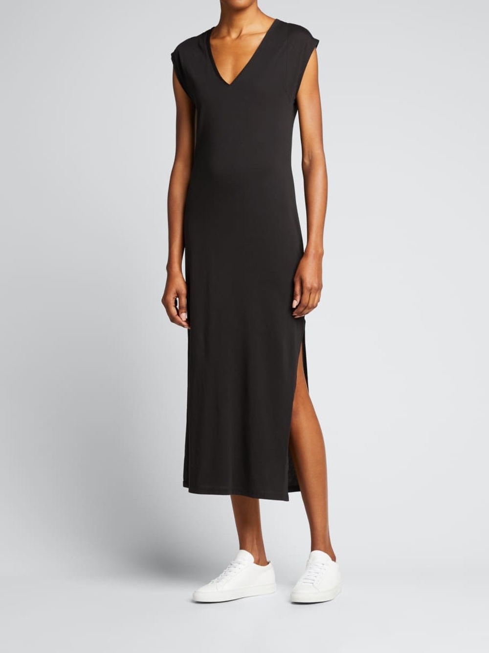 FRAME Le Muscle Organic Pima Cotton T-Shirt Dress Black Medium